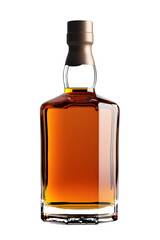 A bottle of liquor is shown in a clear glass