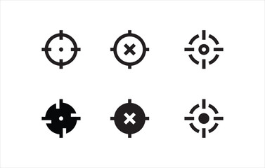 goal Aim fokus target marketing icon line and flat icons set, editable stroke isolated on white, linear vector outline illustration, symbol logo design style
