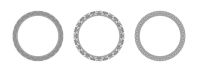 Set of greek key round illustration