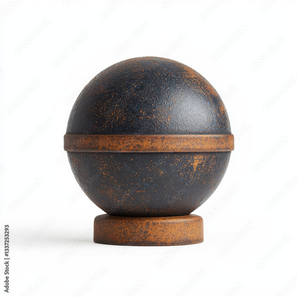 Poster a sphere on a crisp white background emphasizing its shape and texture with realistic photography ca
