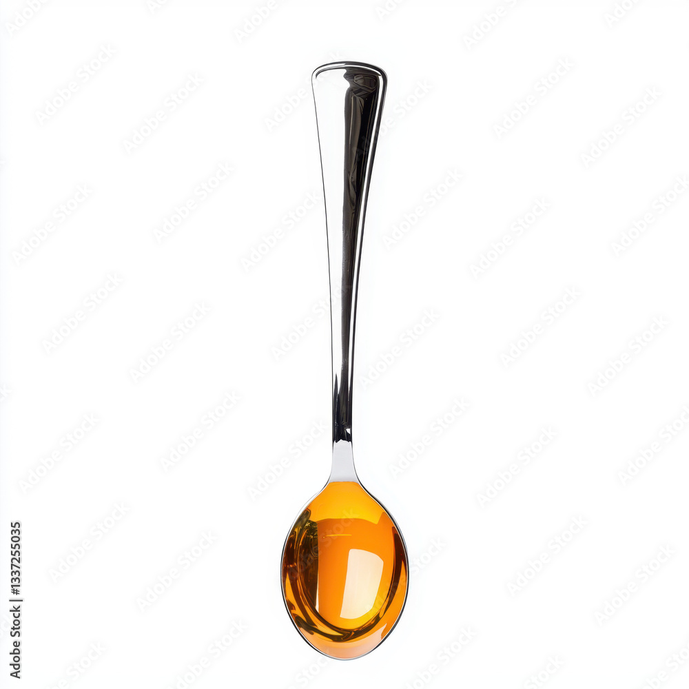 Poster soup ladle filled with rich liquid in a kitchen environment with natural light creating a beautiful 