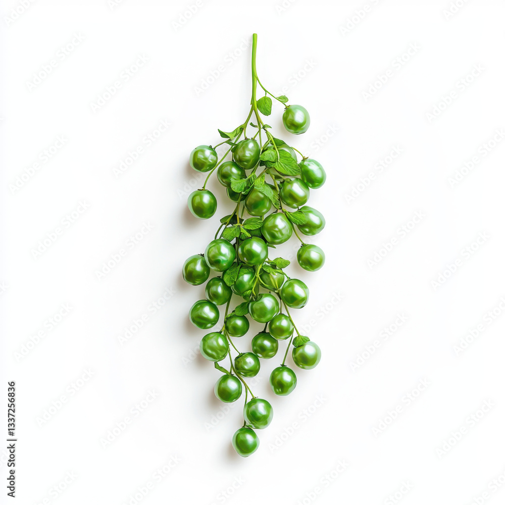 Poster vibrant bunch of fresh green peas showcasing their natural color and texture with a soft focus backg