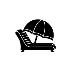 creative details Sunbed Icon vector illustration