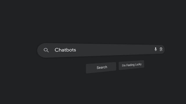 Searchbar Typing Chatbots In Internet Web Search Engine | Motion Graphic Animation With Smooth Camera Movement | High Quality User Interface Design