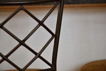 Modern Metal Chair with Geometric Crisscross Backrest