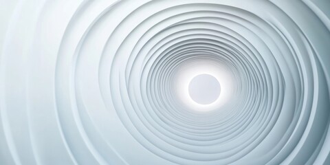Obraz premium Futuristic abstract white spiral tunnel with concentric circular patterns