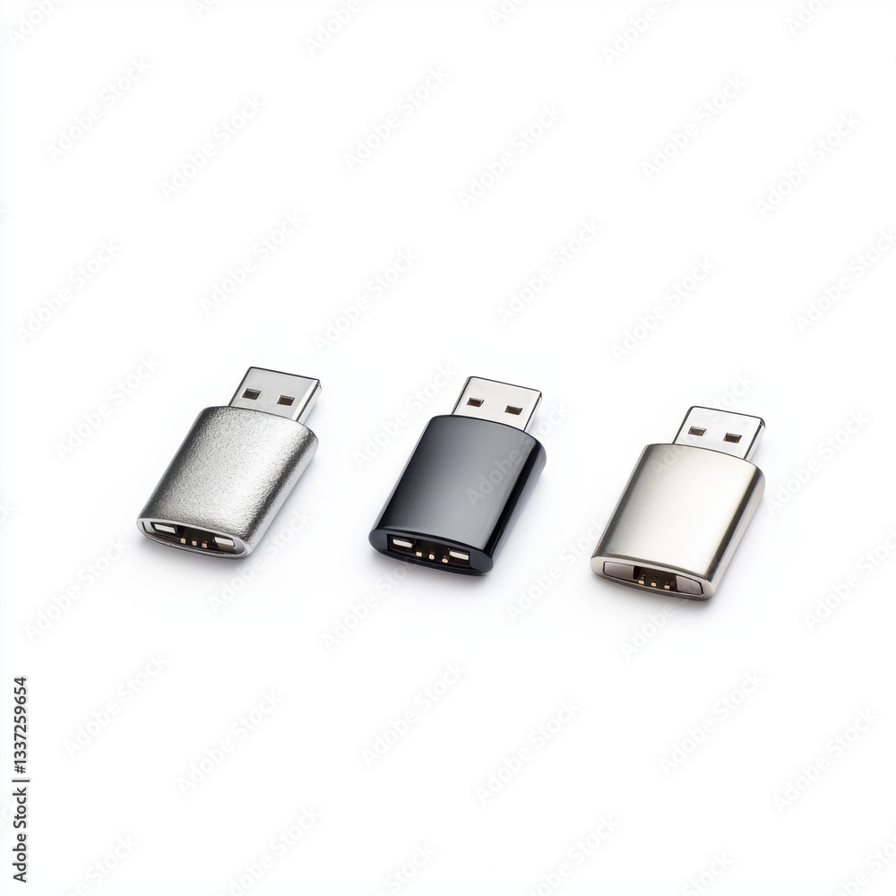 Poster versatile usb flash drive and usb stick captured on a neutral background emphasizing their role in d