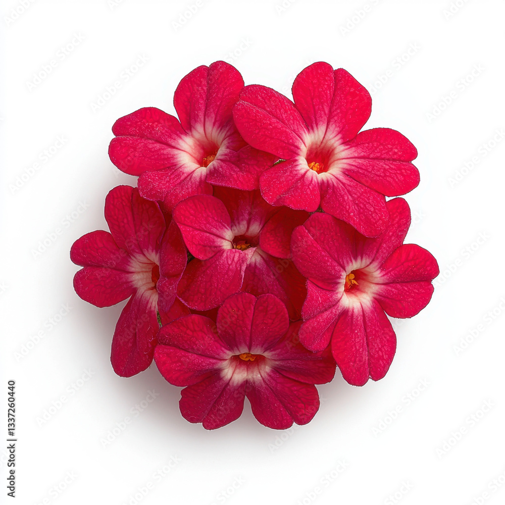 Poster captivating image of a lush bunch of red verbena flowers displaying rich color and natural beauty wi