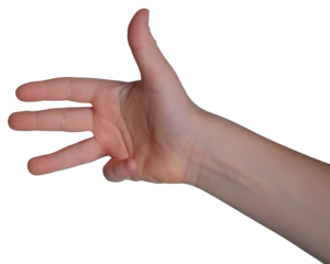 Hand gesture expressing creativity and communication with open fingers