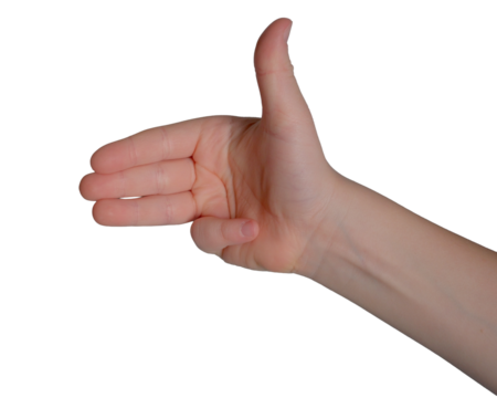 Creative hand gesture in casual setting conveying a playful message