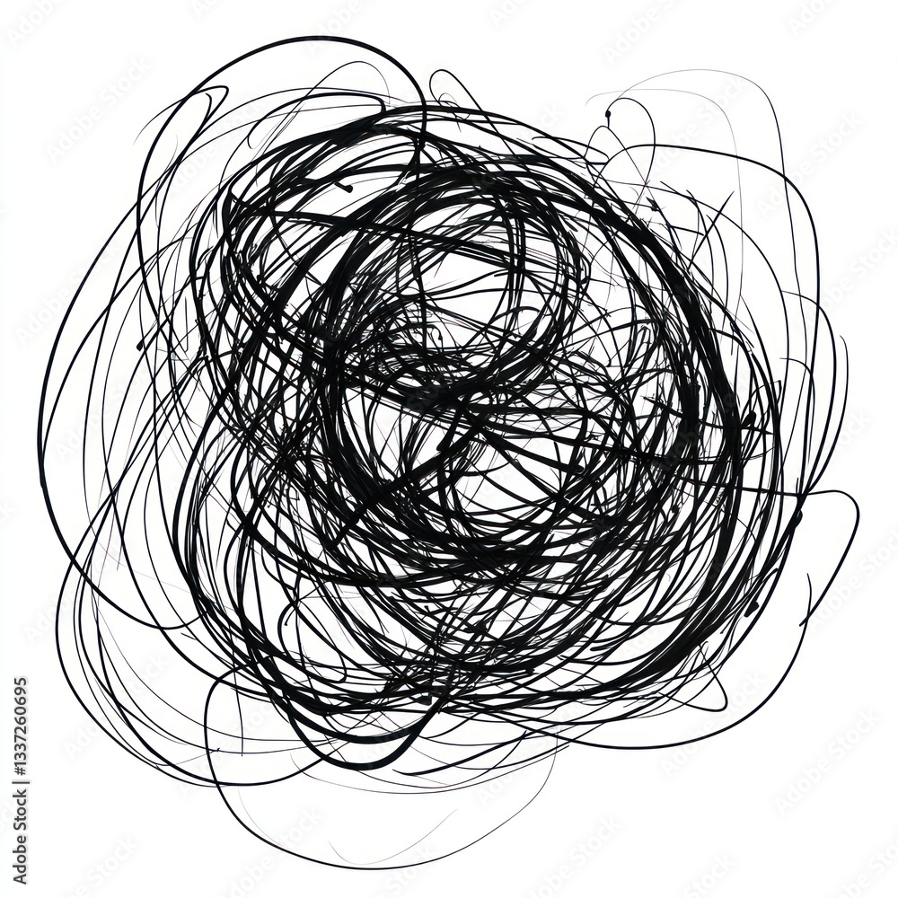 Wall mural a less than symbol scribble drawing abstract sketch.