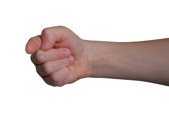 Fist held firmly in determination during an intense moment