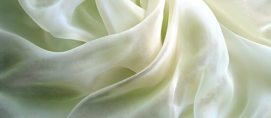 Obraz premium Pale green silk fabric, soft folds, close-up texture