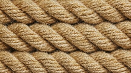 Fototapeta premium Close up of intertwined beige ropes. Background is ropes. Possible use Design inspiration