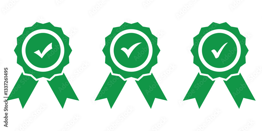 Poster verified badge icon tick symbol vector approved check mark icon. set of verified badge symbol collec