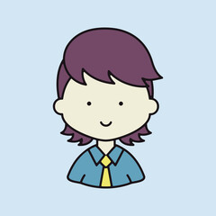 Man boy character face avatar vector icon