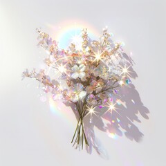Bouquet flare chandelier sunlight.