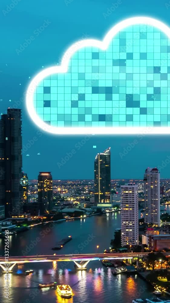 Poster cloud computing technology and online data storage for alteration data sharing . computer connects t