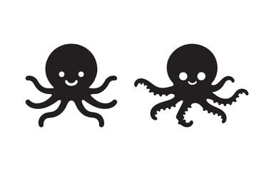 set of octopus vector