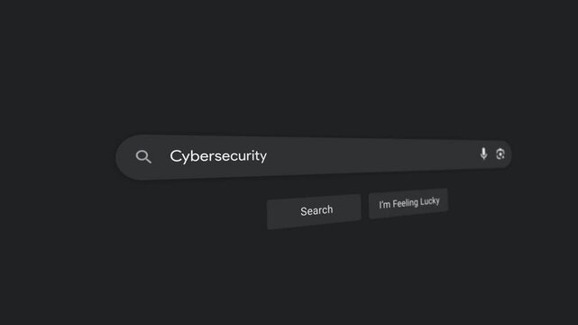 Searchbar Typing Cybersecurity In Internet Web Search Engine | Motion Graphic Animation With Smooth Camera Movement | High Quality User Interface Design