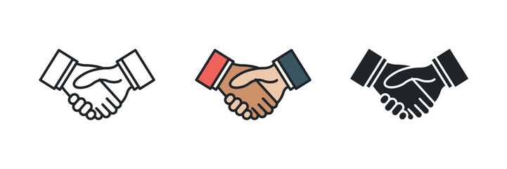 Handshake icon symbol vector illustration isolated on white background