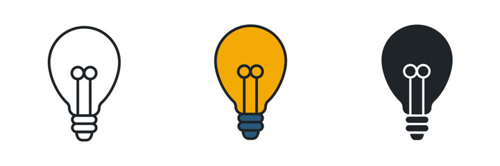 Light Bulb icon symbol vector illustration isolated on white background