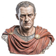 Julius Caesar Roman Emperor Bust Illustration in Realistic Style