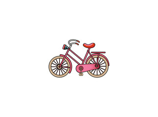 Fototapeta premium Vector illustration of cartoon bicycle on white background 