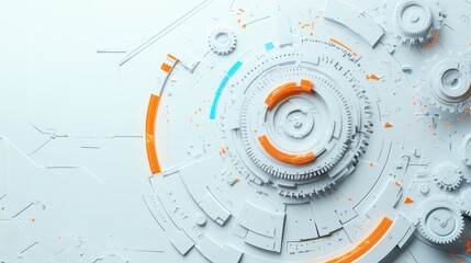 Abstract futuristic technology gears, use for backgrounds, posters, or websites