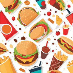 fastfood, fast, snack, meal, food, lunch, burger, dinner, background, delicious, meat, american, menu, unhealthy, restaurant, isolated, cheeseburger, junk, set, hamburger, fat, sandwich, tasty, eat, c