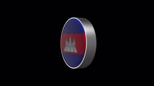 Cambodia Flag Icon Loop With Transparent Background