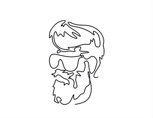 Continuous singe one line drawing of portrait handsome man use eye glasses vector illustration
