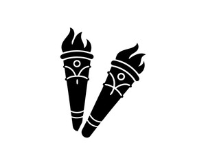 creative details Bamboo Torch Icon vector illustration