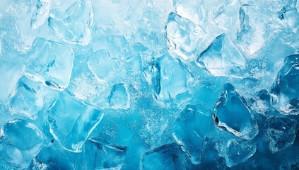 Close-up of a vibrant ice texture.  Crystalline shards of ice