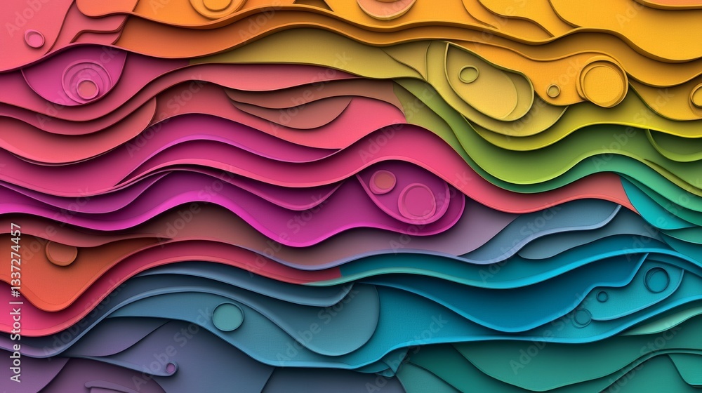 Poster this artwork features a dynamic arrangement of layered paper in muted tones, presenting an abstract 