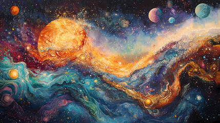 celestial swirling galaxies