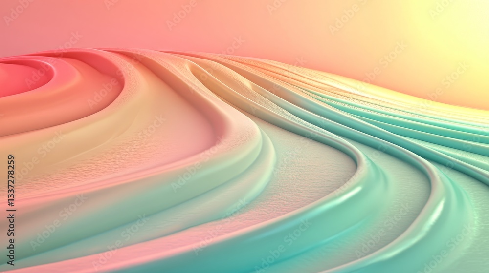 Poster soft and artistic, the gentle waves of pastel-colored paper create a beautiful background for variou