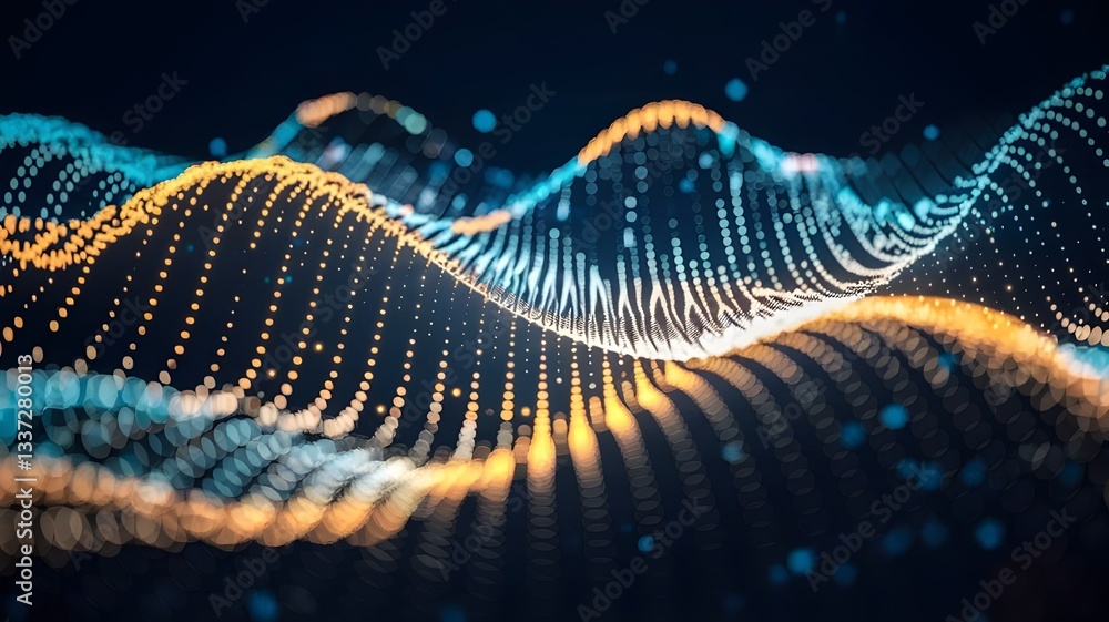 Poster futuristic abstract wave background with a 3d spiral pattern