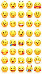 Colorful 3D Emoji Faces Displaying Various Emotions on Blue Background – Fun and Expressive Icons Collection emoticon smile icons 
