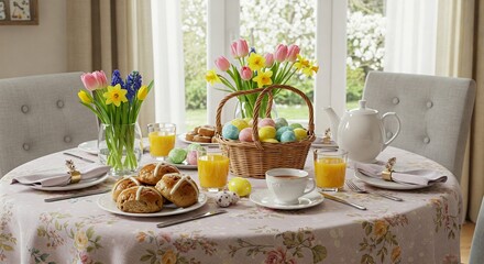 Easter Morning Table Setting