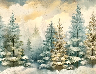 Watercolor landscape background