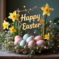 Festive Easter abstract greeting card.