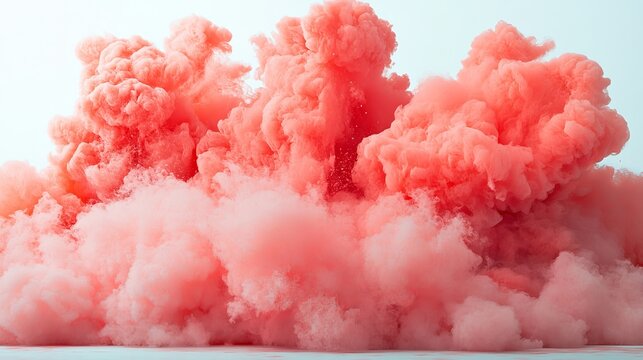 A red and white backdrop is complemented by a considerable quantity of watercolor