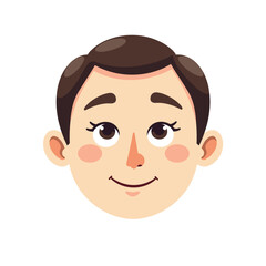 Fototapeta premium Joyful cartoon face illustration, cheerful expression in vector style