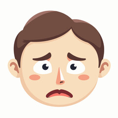 Melancholic young man expressing sadness, minimalist illustration
