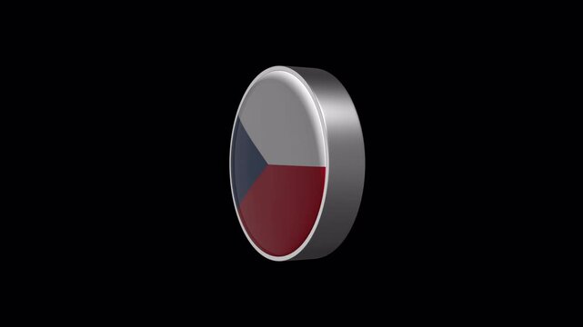 Czechia Flag Icon Loop With Transparent Background