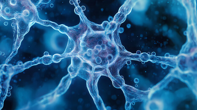 A microscopic image of fungal hyphae spreading outwards from a central point representing the farreaching and subtle but powerful. Spreading Hyphae. Illustration