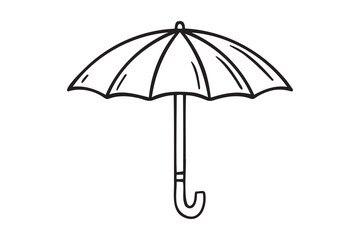 umbrella icon doodle hand drawn. Outline drawing umbrella line clipart symbol © Yanka