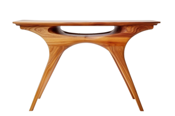 Elegant glass-top modern console table isolated on transparent background