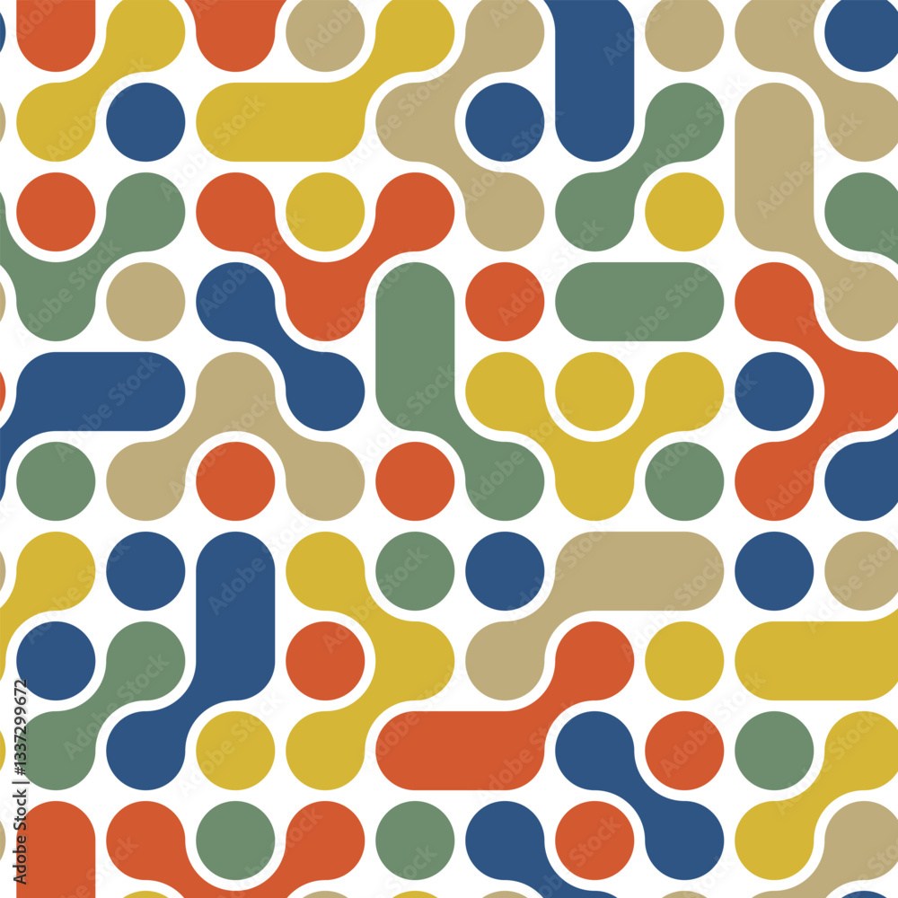 Poster seamless metaball pattern with interconnected fluid shapes. modern organic background with smooth, f